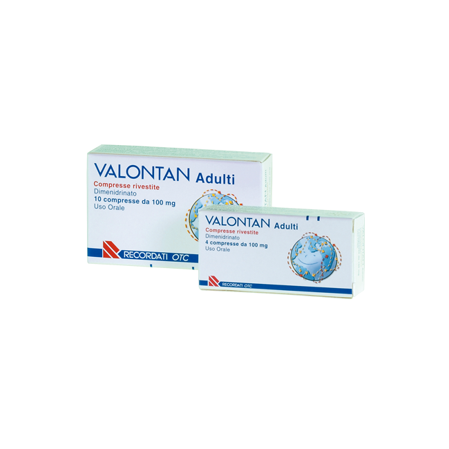 Recordati Valontan Adulti 100mg Prevenzione Nausea Mal Di Mare Auto Aereo Treno 10 Compresse Rivestite Recordati Valontan Adulti 100mg Prevenzione Nausea Mal Di Mare Auto Aereo Treno 10 Compresse Rivestite