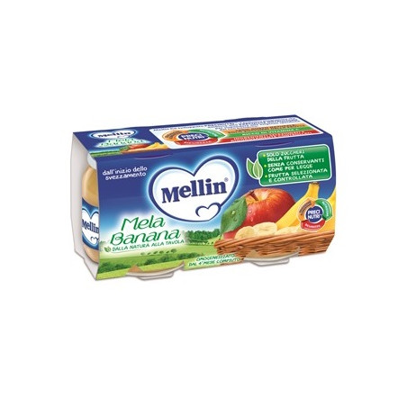 MELLIN OMOGENEIZZATO MELA BANANA 100 G 2 PEZZI MELLIN OMOGENEIZZATO MELA BANANA 100 G 2 PEZZI