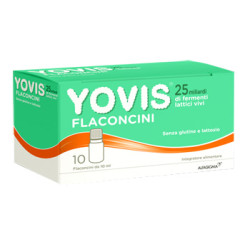 Confezione da 10 Flaconi di Yovis integratore di fermenti lattici probiotici per il benessere intestinale.