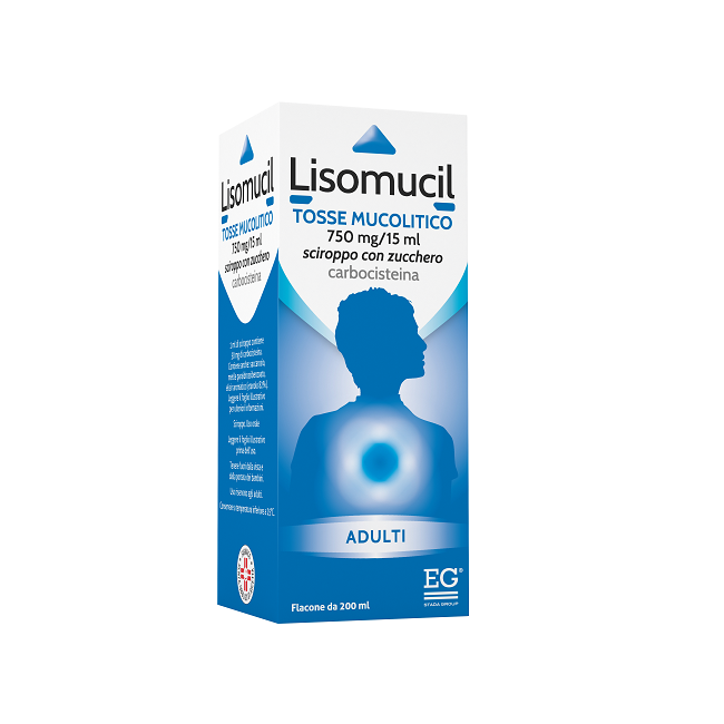 Lisomucil Adulti 750mg/15ml Sciroppo Con Zucchero 5% 200ml Lisomucil Adulti 750mg/15ml Sciroppo Con Zucchero 5% 200ml