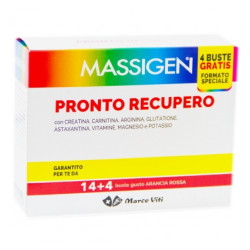 Confezione da 14+4 Buste Di Massigen Pronto recupero integratore energetico ricostituente