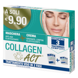 COLLAGEN ACT TRATTAMENTO VISO 2 FASI MASCHERA ANTI AGE ELASTICIZZANTE + CREMA IDRATANTE LENITIVA ELASTICIZZANTE