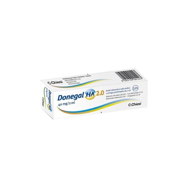 SIRINGA INTRA-ARTICOLARE DONEGAL HA 2.0 ACIDO IALURONICO 40 MG 2 ML SIRINGA INTRA-ARTICOLARE DONEGAL HA 2.0 ACIDO IALURONICO 40 MG 2 ML