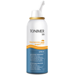 Flacone da 100 Ml di Tonimer Lab Panthexyl baby spray nasale ipertonico per bambini.