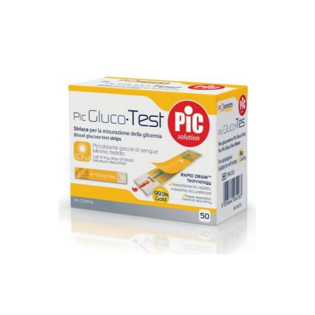 STRISCE MISURAZIONE GLICEMIA PIC GLUCOTEST 50 PEZZI STRISCE MISURAZIONE GLICEMIA PIC GLUCOTEST 50 PEZZI