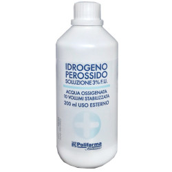 PEROSSIDO IDROGENO 3% 200 ML ACQUA OSSIGENATA 10 VOLUMI STABILIZZATA