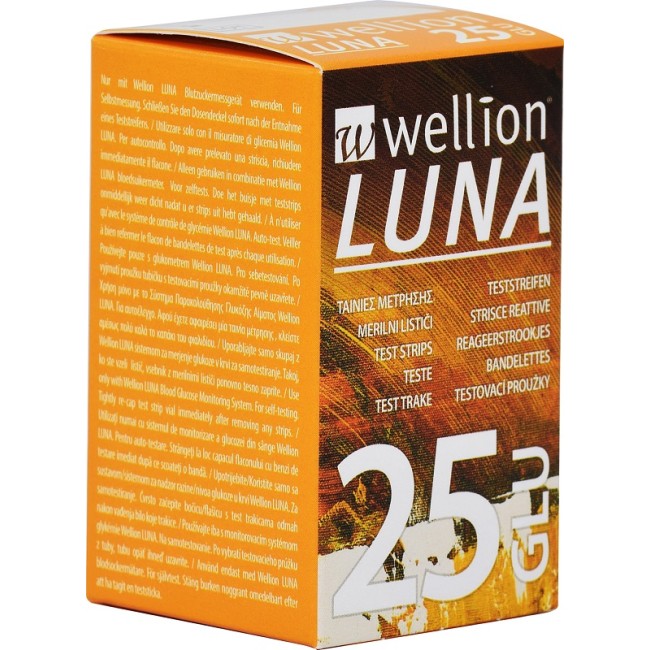 WELLION LUNA 25 STRIPS STRISCE PER MISURAZIONE GLICEMIA WELLION LUNA 25 STRIPS STRISCE PER MISURAZIONE GLICEMIA