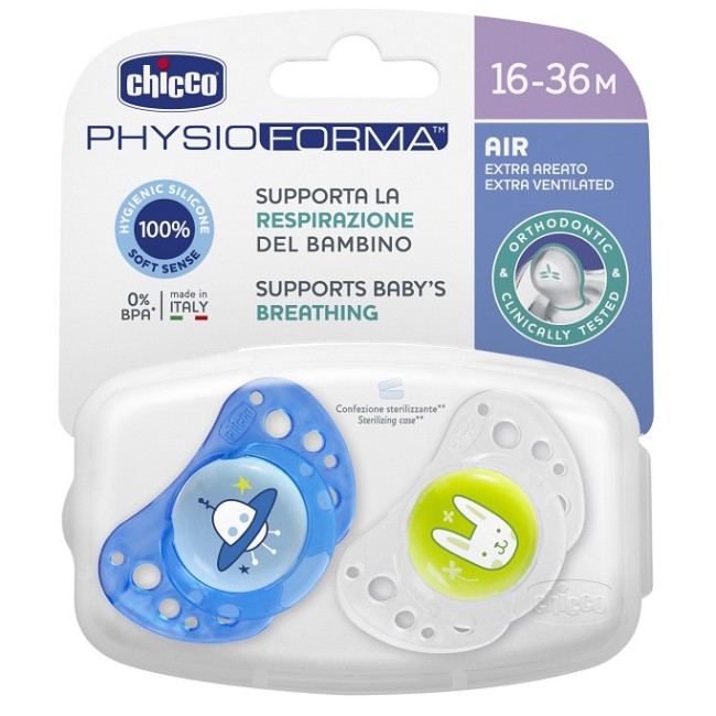 CHICCO SUCCHIETTO AIR BOY IN SILICONE 16-36 MESI 2 PEZZI CHICCO SUCCHIETTO AIR BOY IN SILICONE 16-36 MESI 2 PEZZI