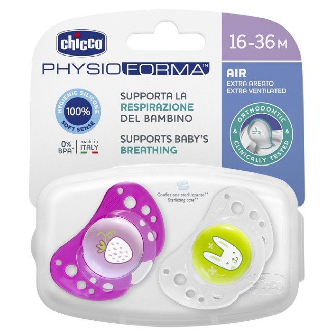 CHICCO SUCCHIETTO AIR GIRL IN SILICONE 16-36 MESI 2 PEZZI CHICCO SUCCHIETTO AIR GIRL IN SILICONE 16-36 MESI 2 PEZZI
