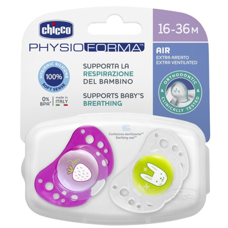 CHICCO SUCCHIETTO AIR GIRL IN SILICONE 16-36 MESI 2 PEZZI CHICCO SUCCHIETTO AIR GIRL IN SILICONE 16-36 MESI 2 PEZZI