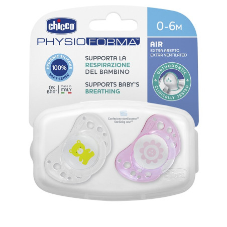 CHICCO SUCCHICCO AIR GIRL SILICONE 0-6 MESI 2 PEZZI CHICCO SUCCHICCO AIR GIRL SILICONE 0-6 MESI 2 PEZZI