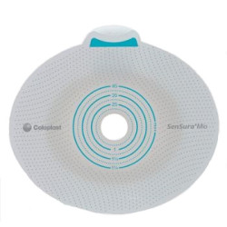 PLACCA PER UROSTOMIA COLOSTOMIA ILEOSTOMIA SENSURA MIO CLICK SISTEMA A DUE PEZZI FLANGIA 70 MM FORO RITAGLIABILE 10-65 MM 5 PEZZ