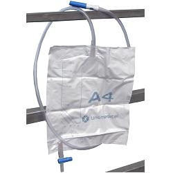 SACCA DRENAGGIO URINARIO A CIRCUITO CHIUSO CAPACITA' 2000ML CON CAMERA DI GOCCIOLAMENTO DOPPIO FILTRO ARIA FASCETTA CON PER FISS