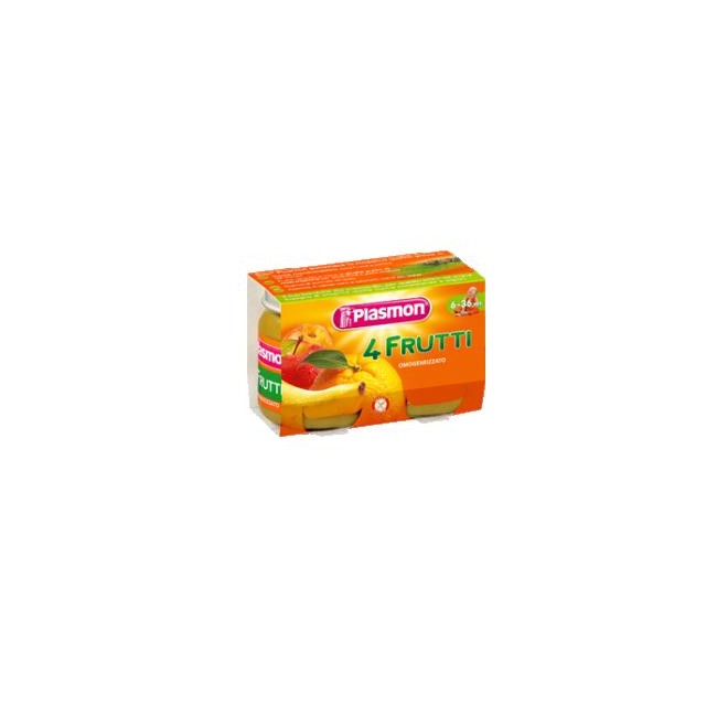 PLASMON OMOGENEIZZATO 4 FRUTTI 2 X 104 G PLASMON OMOGENEIZZATO 4 FRUTTI 2 X 104 G