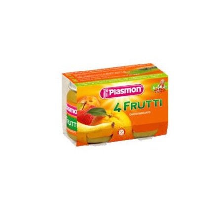 PLASMON OMOGENEIZZATO 4 FRUTTI 2 X 104 G PLASMON OMOGENEIZZATO 4 FRUTTI 2 X 104 G