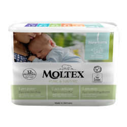PANNOLINI MOLTEX PURE & NATURE NEW BORN 2-5 KG TAGLIA 1 22 PEZZI
