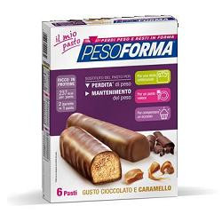 Pesoforma Barrette Al Cioccolato E Caramello 6 Pasti 12 Pezzi