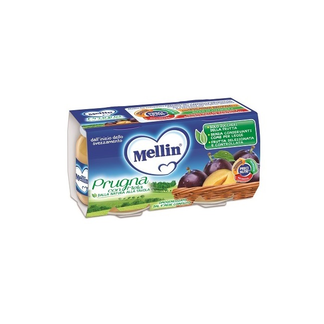 MELLIN OMOGENEIZZATO PRUGNA MELA 100 G 2 PEZZI MELLIN OMOGENEIZZATO PRUGNA MELA 100 G 2 PEZZI