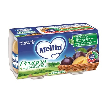 MELLIN OMOGENEIZZATO PRUGNA MELA 100 G 2 PEZZI MELLIN OMOGENEIZZATO PRUGNA MELA 100 G 2 PEZZI