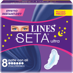 LINES SETA ULTRA ASSORBENTI DA NOTTE 8 PEZZI