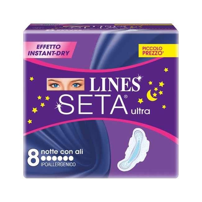 LINES SETA ULTRA ASSORBENTI DA NOTTE 8 PEZZI LINES SETA ULTRA ASSORBENTI DA NOTTE 8 PEZZI