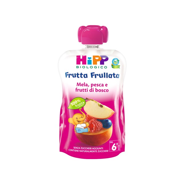 HIPP BIO FRUTTA FRULLATA MELA PESCA FRUTTI DI BOSCO 90 G HIPP BIO FRUTTA FRULLATA MELA PESCA FRUTTI DI BOSCO 90 G