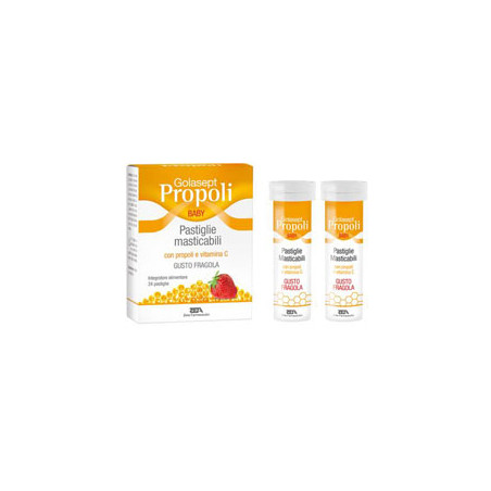GOLASEPT PROPOLI BABY 24 COMPRESSE MASTICABILI FRAGOLA GOLASEPT PROPOLI BABY 24 COMPRESSE MASTICABILI FRAGOLA