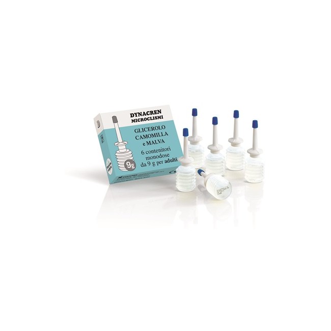 DYNACREN MICROCLISMI CAMOMILLA E MALVA 6 PEZZI DA 9 G PER ADULTI DYNACREN MICROCLISMI CAMOMILLA E MALVA 6 PEZZI DA 9 G PER ADULTI