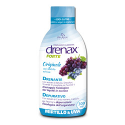 Confezione da 300ml di Drenax forte originale con Mirtillo e Uva