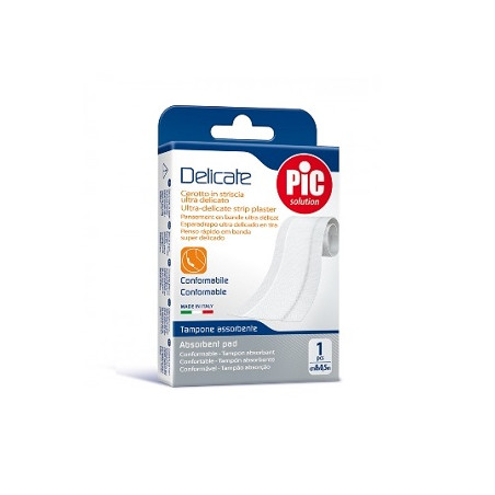 CEROTTO PIC DELICATE STRISCIA BIANCA CON TAMPONE ANTIBATTERICO CM 8X0,5 M