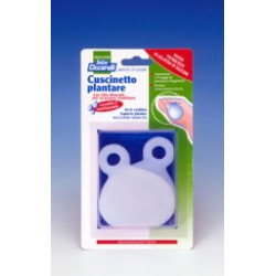 CUSCINETTO PLANTARE REALIZZATO IN GEL DI SILICONE BIANCO SEMITRASPARENTE SAGOMATO PER AMMORTIZZARE E PROTEGGERE PRESSIONE E SFRE