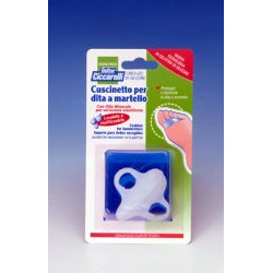 CUSCINETTO PER DITA A MARTELLO REALIZZATO IN GEL DI SILICONEBIANCO SEMITRASPARENTE SAGOMATA PER PROTEGGERE E DISTENDERE LE DITA