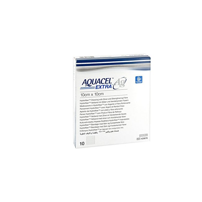 AQUACEL AG EXTRA MEDICAZIONE CON IONI ARGENTO 10X10 CM 10 PEZZI AQUACEL AG EXTRA MEDICAZIONE CON IONI ARGENTO 10X10 CM 10 PEZZI