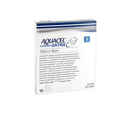 AQUACEL AG EXTRA MEDICAZIONE CON IONI ARGENTO 10X10 CM 10 PEZZI