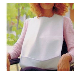 BAVAGLINO CON MARSUPIO PER ANZIANI INDICATO PER TRATTENERE LIQUIDI E RESIDUI ALIMENTARI