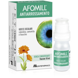 Flacone da 10 Ml di Afomill antiarrossamento collirio lenitivo per il benessere oculare.