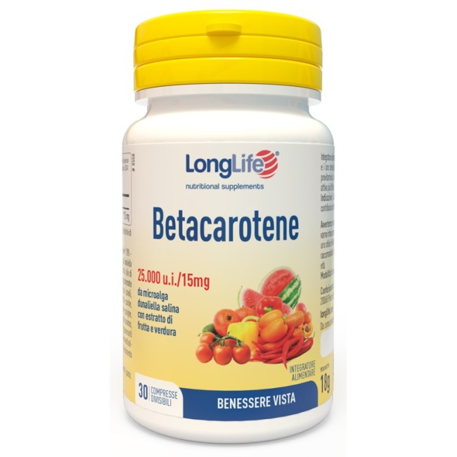 LONGLIFE BETACAROTENE 25000 UI 30 COMPRESSE LONGLIFE BETACAROTENE 25000 UI 30 COMPRESSE