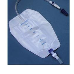 SACCA RACCOGLI URINA DA GAMBA PER INCONTINENZA 3 CAMERE COMFORT 500 ML STERILE IN PVC LATO RIVESTITO TNT CON TUBO DIRITTO 10 CM
