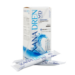Confezione da 10 bustine liquide di Xanadren MD per drenare i liquidi in eccesso.
