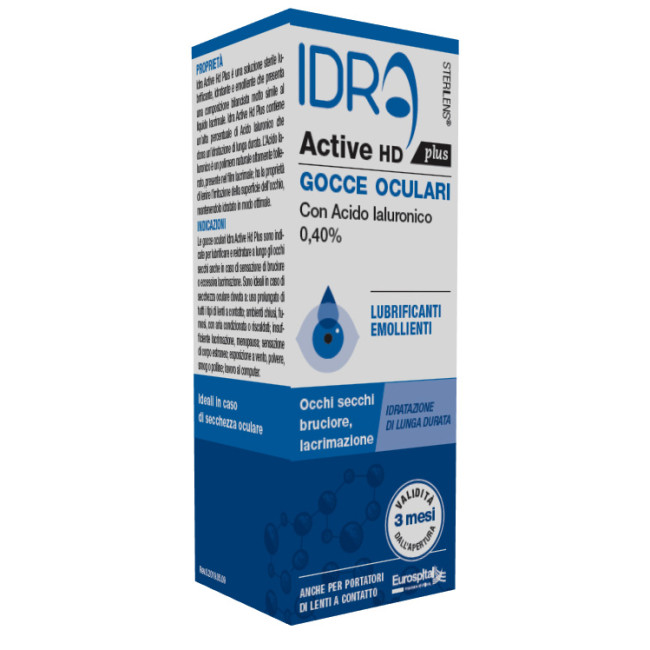 GOCCE OCULARI STERILENS IDRA ACTIVE HD PLUS 10 ML CON ACIDO IALURONICO 0,40% GOCCE OCULARI STERILENS IDRA ACTIVE HD PLUS 10 ML CON ACIDO IALURONICO 0,40%