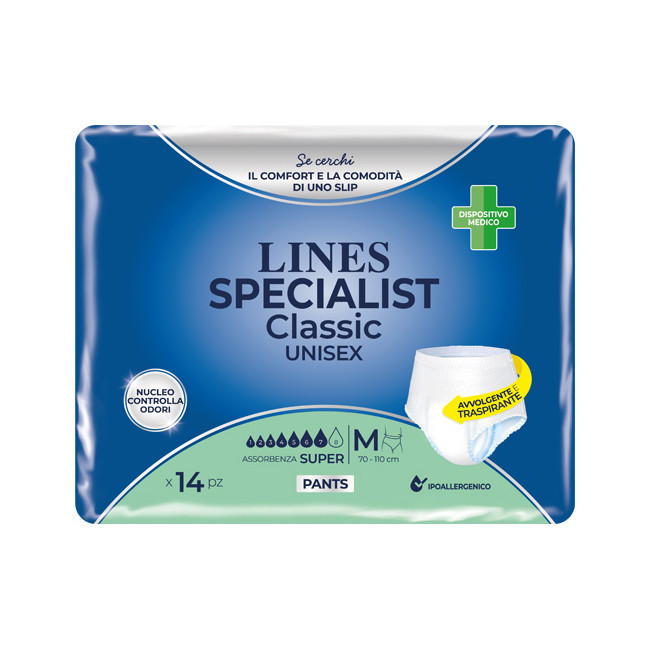 PANNOLONE A MUTANDA LINES SPECIALIST CLASSIC PANTS SUPER M 14 PEZZI PANNOLONE A MUTANDA LINES SPECIALIST CLASSIC PANTS SUPER M 14 PEZZI