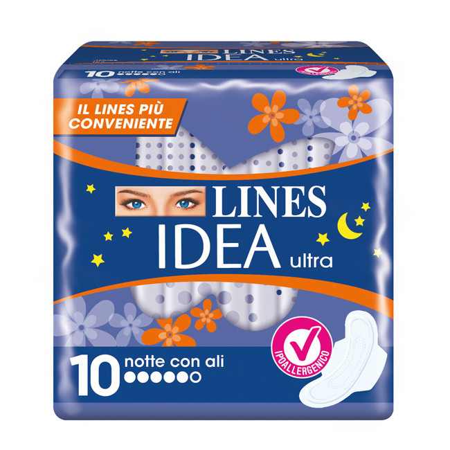 IDEA ULTRA ASSORBENTE NOTTE CON ALI 10 PEZZI