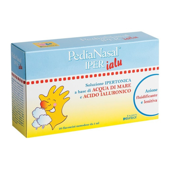 PEDIANASAL IPER SOLUZIONE IPERTONICA CON ACIDO IALURONICO 20 FLACONCINI MONODOSE DA 5 ML PEDIANASAL IPER SOLUZIONE IPERTONICA CON ACIDO IALURONICO 20 FLACONCINI MONODOSE DA 5 ML