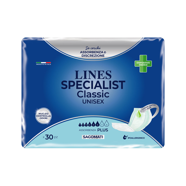 PANNOLONE SAGOMATO LINES SPECIALIST CLASSIC PLUS 30 PEZZI PANNOLONE SAGOMATO LINES SPECIALIST CLASSIC PLUS 30 PEZZI
