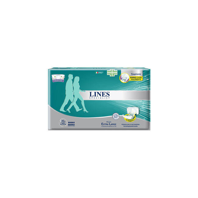 PANNOLONE A MUTANDA LINES SPECIALIST ALTA PROTEZIONE XL 20 PEZZI PANNOLONE A MUTANDA LINES SPECIALIST ALTA PROTEZIONE XL 20 PEZZI