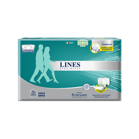 PANNOLONE A MUTANDA LINES SPECIALIST ALTA PROTEZIONE XL 20 PEZZI