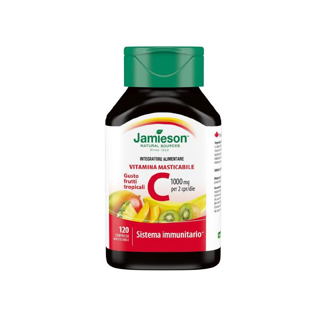 JAMIESON VITAMINA C 1000 120 COMPRESSE MASTICABILI FRUTTI TROPICALI JAMIESON VITAMINA C 1000 120 COMPRESSE MASTICABILI FRUTTI TROPICALI
