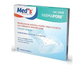 MEDS PORE MEDICAZIONE IN POLIURETANO ADESIVA IMPERMEABILE 10X6CM 5 PEZZI