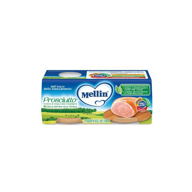 MELLIN OMOGENEIZZATO PROSCIUTTO 2 PEZZI X 80 G MELLIN OMOGENEIZZATO PROSCIUTTO 2 PEZZI X 80 G