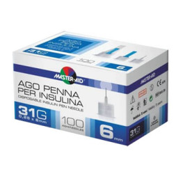 AGO PER PENNA DA INSULINA MASTER-AID 31 GAUGE 6 MM 100 PEZZI